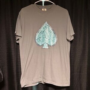 Comfort Colors Gray Tee with Blue Spade Design